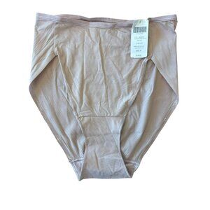 Soma Vanishing Edge Microfiber High Leg Panty Medium Adobe Rose Neutral NWT New